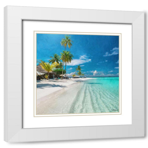 Beach in Caribic White Modern Wood Framed Art Print with Double Matting by Medeiros, Celito