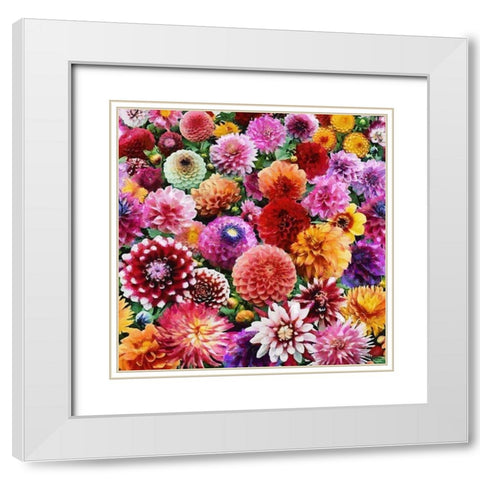 Only Flowers White Modern Wood Framed Art Print with Double Matting by Medeiros, Celito