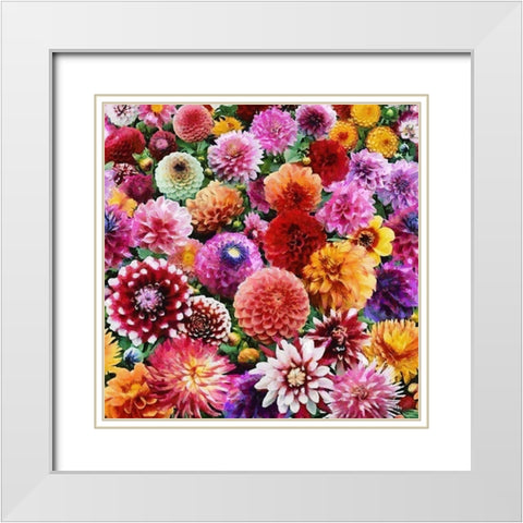 Only Flowers White Modern Wood Framed Art Print with Double Matting by Medeiros, Celito