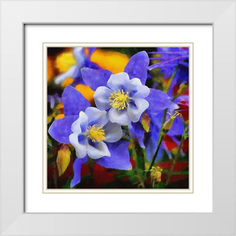 Purple Orchid White Modern Wood Framed Art Print with Double Matting by Medeiros, Celito