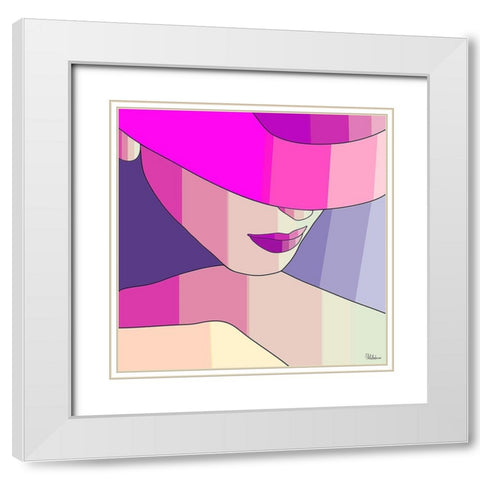Girl with Purple Hat I White Modern Wood Framed Art Print with Double Matting by Medeiros, Celito