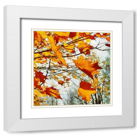 Autumn is Here White Modern Wood Framed Art Print with Double Matting by Medeiros, Celito