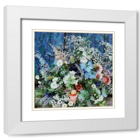 Summer Bouquet II White Modern Wood Framed Art Print with Double Matting by Medeiros, Celito