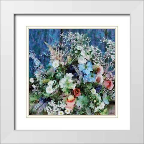 Summer Bouquet II White Modern Wood Framed Art Print with Double Matting by Medeiros, Celito