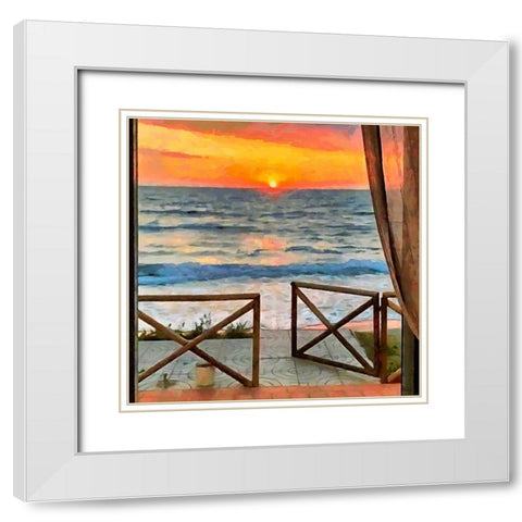 View from the Beach House White Modern Wood Framed Art Print with Double Matting by Medeiros, Celito