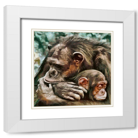 Sleep my Darling-sleep White Modern Wood Framed Art Print with Double Matting by Medeiros, Celito