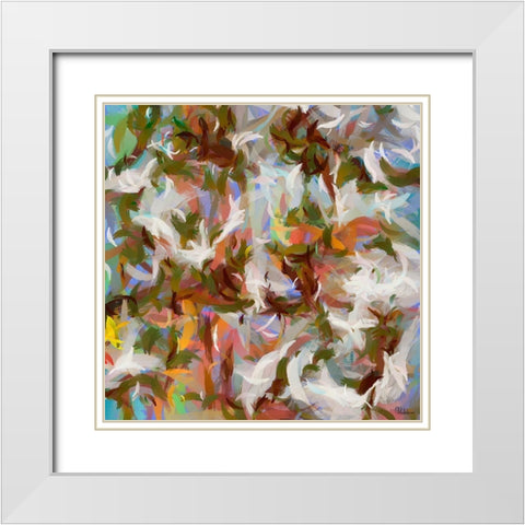 Abstract I White Modern Wood Framed Art Print with Double Matting by Medeiros, Celito