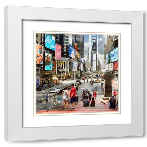 My lovely New York I White Modern Wood Framed Art Print with Double Matting by Medeiros, Celito