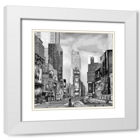 My lovely New York II White Modern Wood Framed Art Print with Double Matting by Medeiros, Celito