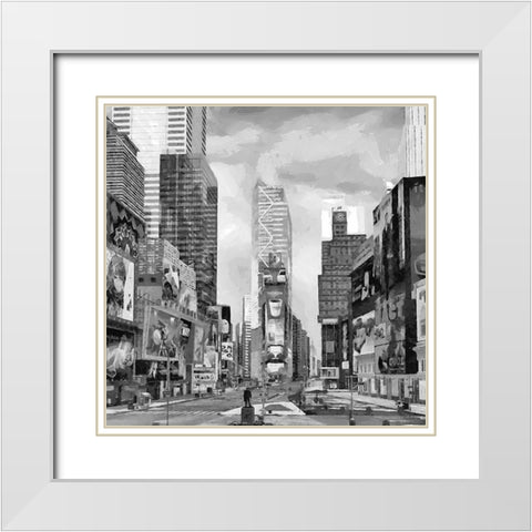 My lovely New York II White Modern Wood Framed Art Print with Double Matting by Medeiros, Celito