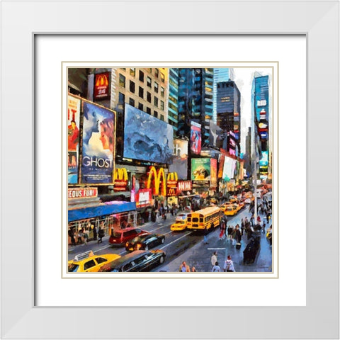 My lovely New York III White Modern Wood Framed Art Print with Double Matting by Medeiros, Celito