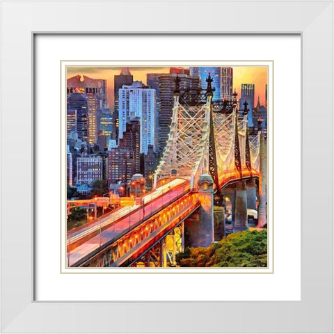 My lovely New York VI White Modern Wood Framed Art Print with Double Matting by Medeiros, Celito
