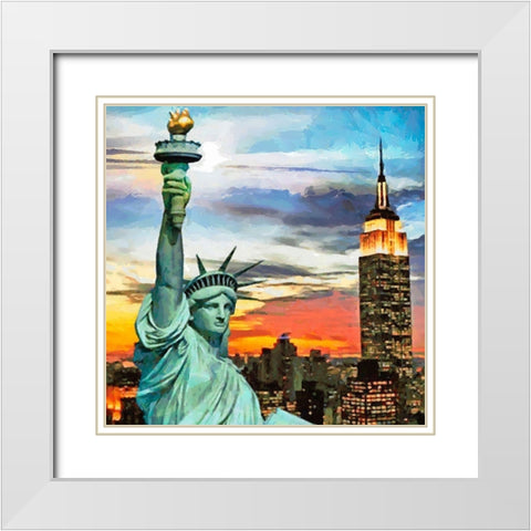 My lovely New York VII White Modern Wood Framed Art Print with Double Matting by Medeiros, Celito