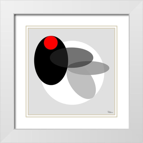 Black, white and Red I White Modern Wood Framed Art Print with Double Matting by Medeiros, Celito