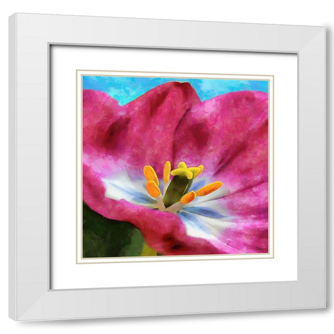 Spring Floral Variations I White Modern Wood Framed Art Print with Double Matting by Medeiros, Celito