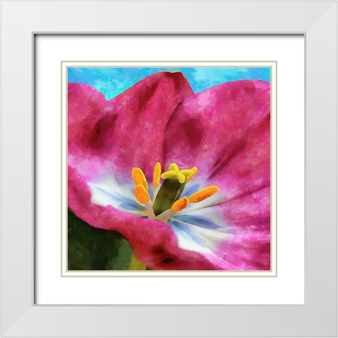 Spring Floral Variations I White Modern Wood Framed Art Print with Double Matting by Medeiros, Celito