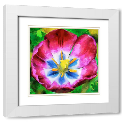 Spring Floral Variations II White Modern Wood Framed Art Print with Double Matting by Medeiros, Celito