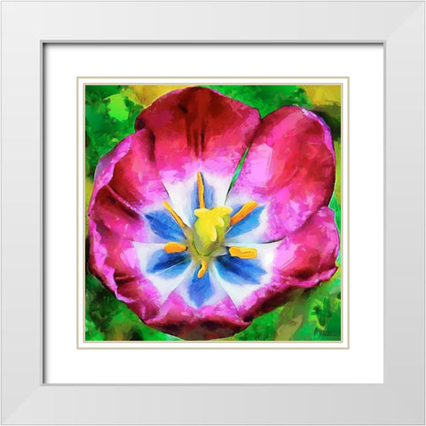 Spring Floral Variations II White Modern Wood Framed Art Print with Double Matting by Medeiros, Celito