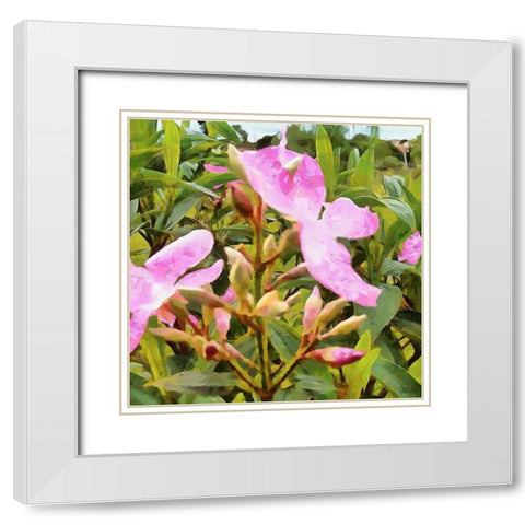 Spring Floral Variations IV White Modern Wood Framed Art Print with Double Matting by Medeiros, Celito