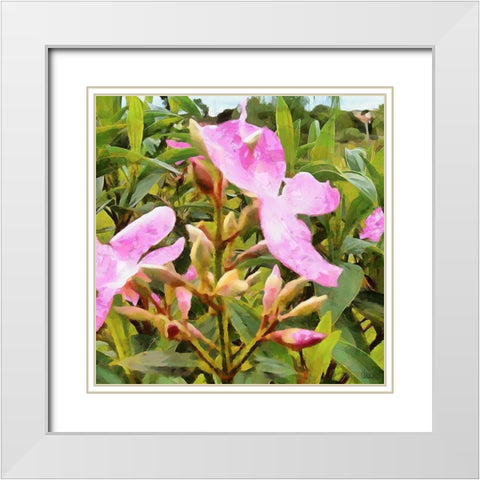 Spring Floral Variations IV White Modern Wood Framed Art Print with Double Matting by Medeiros, Celito