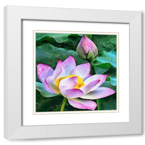 Spring Floral Variations V White Modern Wood Framed Art Print with Double Matting by Medeiros, Celito