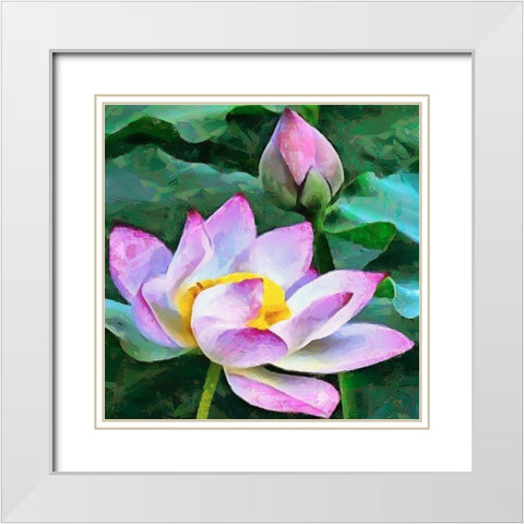 Spring Floral Variations V White Modern Wood Framed Art Print with Double Matting by Medeiros, Celito