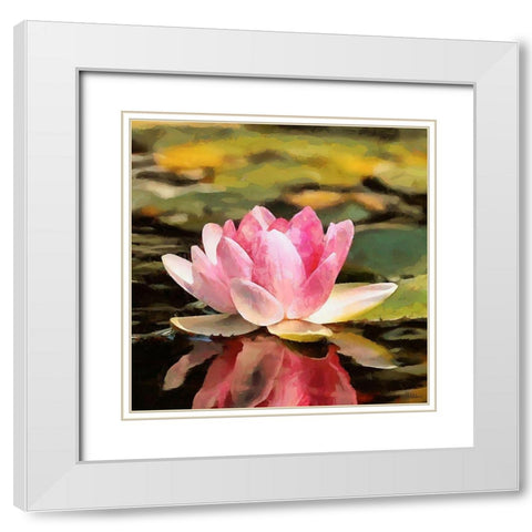 Spring Floral Variations VI White Modern Wood Framed Art Print with Double Matting by Medeiros, Celito