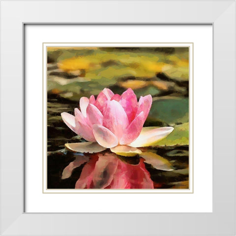 Spring Floral Variations VI White Modern Wood Framed Art Print with Double Matting by Medeiros, Celito