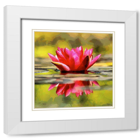 Spring Floral Variations VII White Modern Wood Framed Art Print with Double Matting by Medeiros, Celito