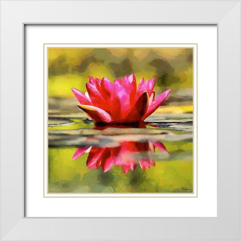 Spring Floral Variations VII White Modern Wood Framed Art Print with Double Matting by Medeiros, Celito