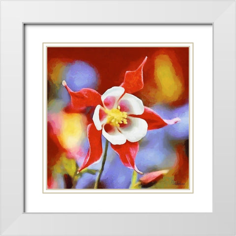 Orchids IX White Modern Wood Framed Art Print with Double Matting by Medeiros, Celito