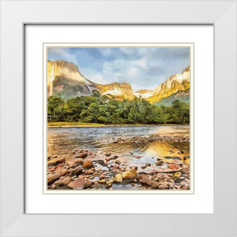 Yosemite N.P. White Modern Wood Framed Art Print with Double Matting by Medeiros, Celito
