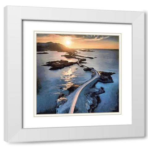 Cold Sun in Norway White Modern Wood Framed Art Print with Double Matting by Medeiros, Celito