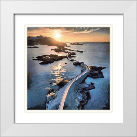 Cold Sun in Norway White Modern Wood Framed Art Print with Double Matting by Medeiros, Celito