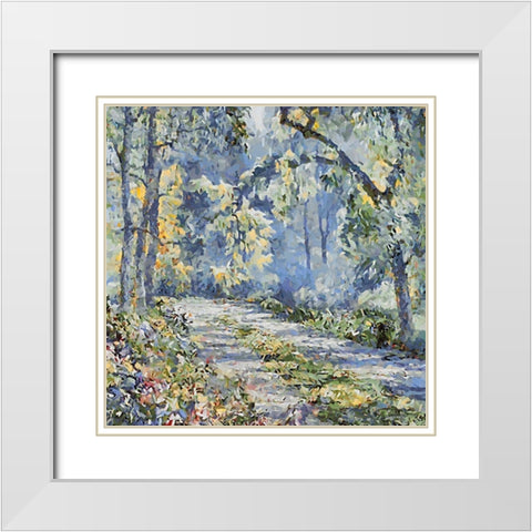 Landscapes in Monet Style II White Modern Wood Framed Art Print with Double Matting by Medeiros, Celito