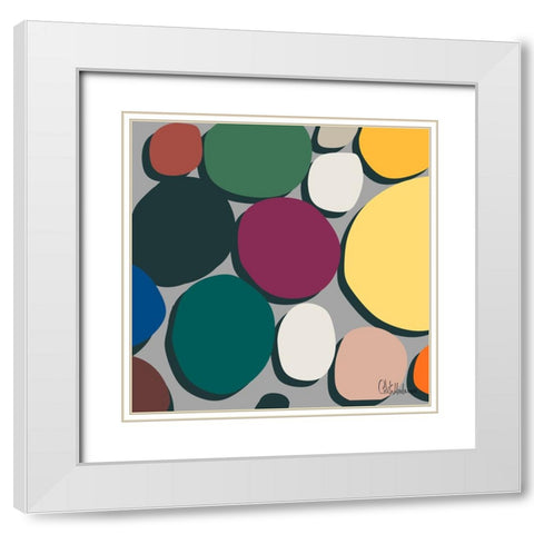 A Game with Abstract Shapes VI White Modern Wood Framed Art Print with Double Matting by Medeiros, Celito