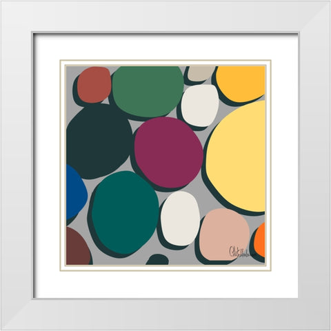 A Game with Abstract Shapes VI White Modern Wood Framed Art Print with Double Matting by Medeiros, Celito