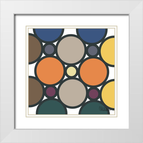 A Game with Abstract Shapes VIII White Modern Wood Framed Art Print with Double Matting by Medeiros, Celito