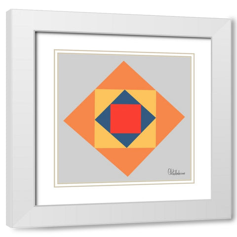 A Game with Abstract Shapes IX White Modern Wood Framed Art Print with Double Matting by Medeiros, Celito