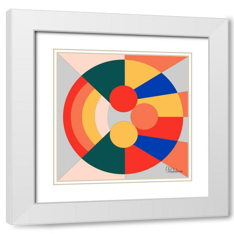A Game with Abstract Shapes X White Modern Wood Framed Art Print with Double Matting by Medeiros, Celito