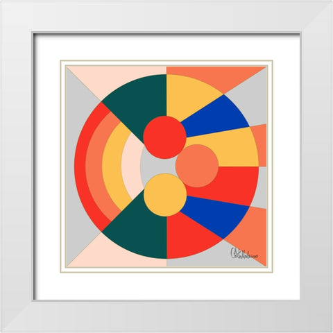 A Game with Abstract Shapes X White Modern Wood Framed Art Print with Double Matting by Medeiros, Celito