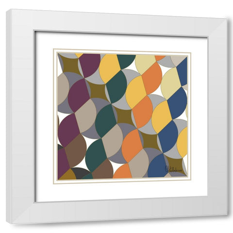 A Game with Abstract Shapes XVI White Modern Wood Framed Art Print with Double Matting by Medeiros, Celito