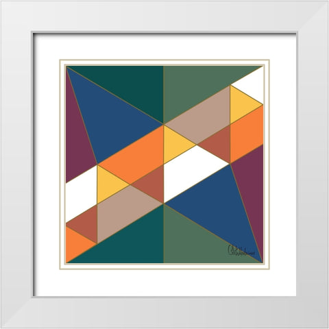 A Game with Abstract Shapes XVIII White Modern Wood Framed Art Print with Double Matting by Medeiros, Celito