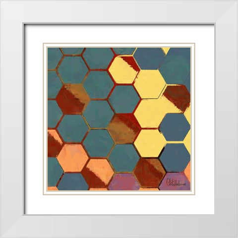 A Game with Abstract Shapes XIX White Modern Wood Framed Art Print with Double Matting by Medeiros, Celito
