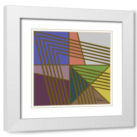 A Game with Abstract Shapes XX White Modern Wood Framed Art Print with Double Matting by Medeiros, Celito