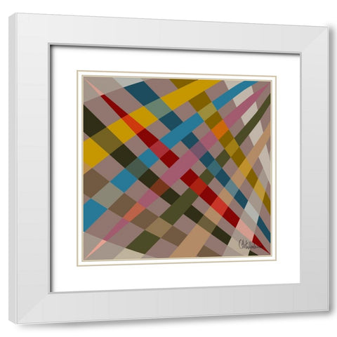 A Game with Abstract Shapes XXI White Modern Wood Framed Art Print with Double Matting by Medeiros, Celito
