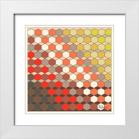 A Game with Abstract Shapes XXII White Modern Wood Framed Art Print with Double Matting by Medeiros, Celito