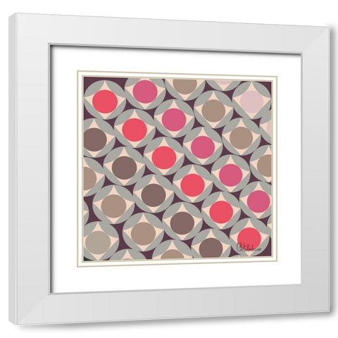 A Game with Abstract Shapes XXIII White Modern Wood Framed Art Print with Double Matting by Medeiros, Celito