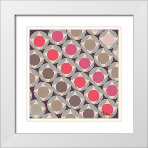A Game with Abstract Shapes XXIII White Modern Wood Framed Art Print with Double Matting by Medeiros, Celito