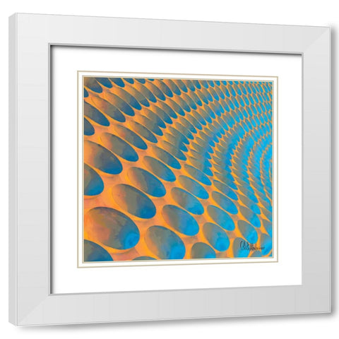 A Game with Abstract Shapes XXIV White Modern Wood Framed Art Print with Double Matting by Medeiros, Celito
